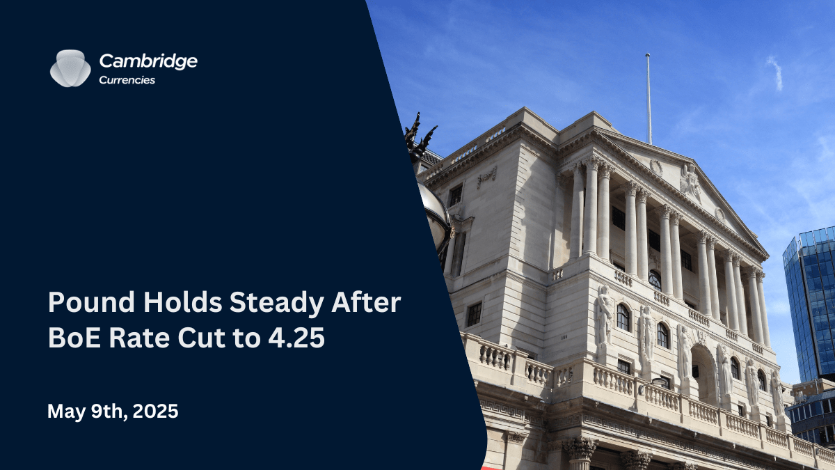 Pound Holds Steady After BoE Rate Cut to 4.25
