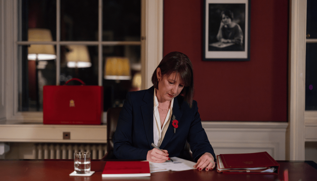 Rachel Reeves, the UK's Shadow Chancellor, working at her desk. This photo captures her dedication and focus, symbolizing her commitment to economic policies and financial planning.
